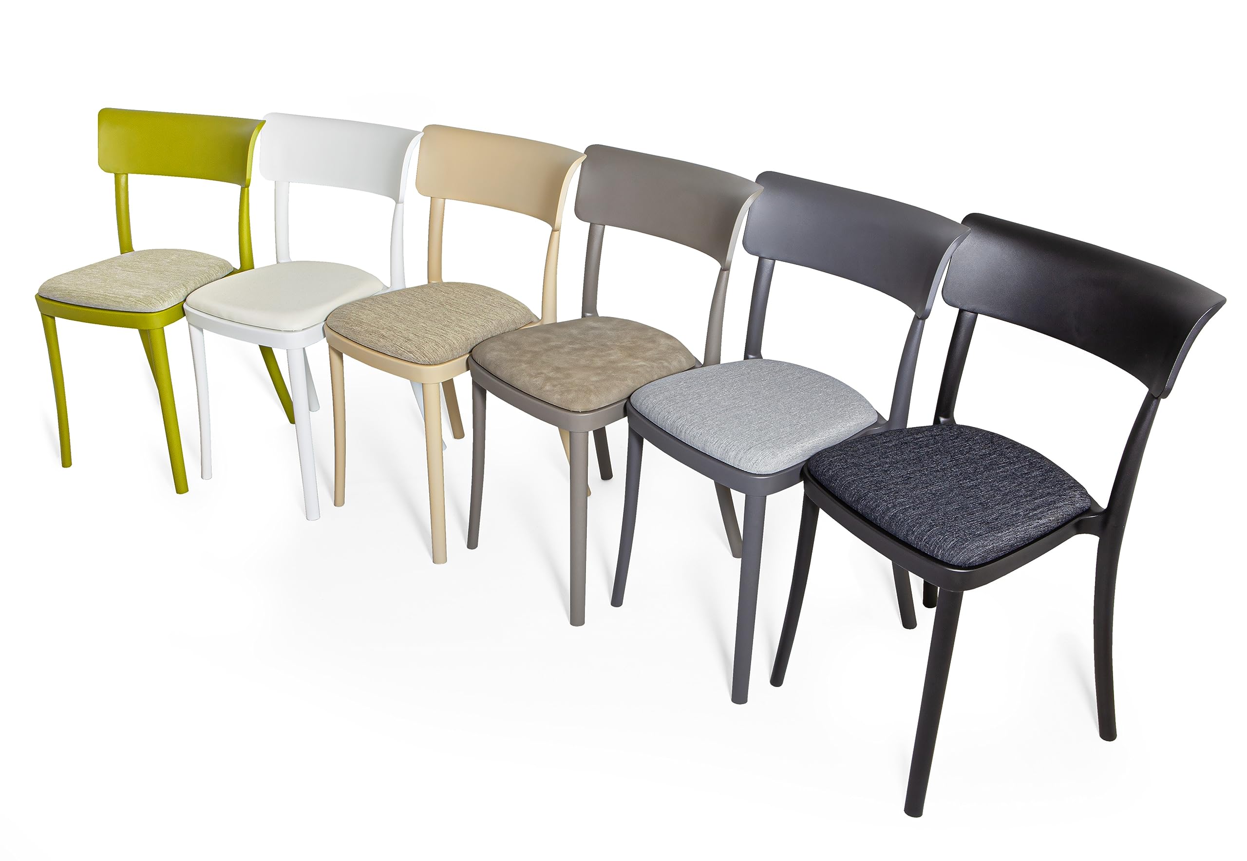 BELLELLI DESIGN Modern Velvet Upholstered Dining Chair - Padded Polypropylene Kitchen, Dining Room, Bar & Restaurant Chair with Plush Velvet Cushion - SARETTA (Set of 6, Black) - Perfect for Home Dining, Cafe, Bistro & Office Decor