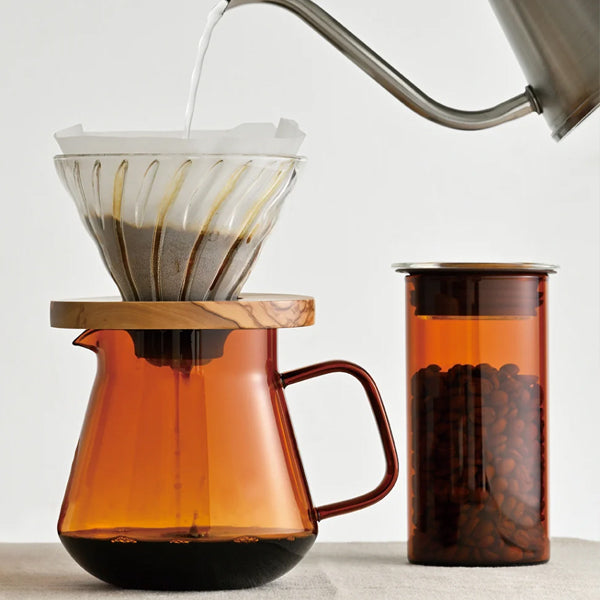 Hario Colours Glass Coffee Server - 700ml Drip Coffee Carafe with Handle for Pour Over, Iced Tea & Cold Brew - Perfect for Home, Office & Cafes