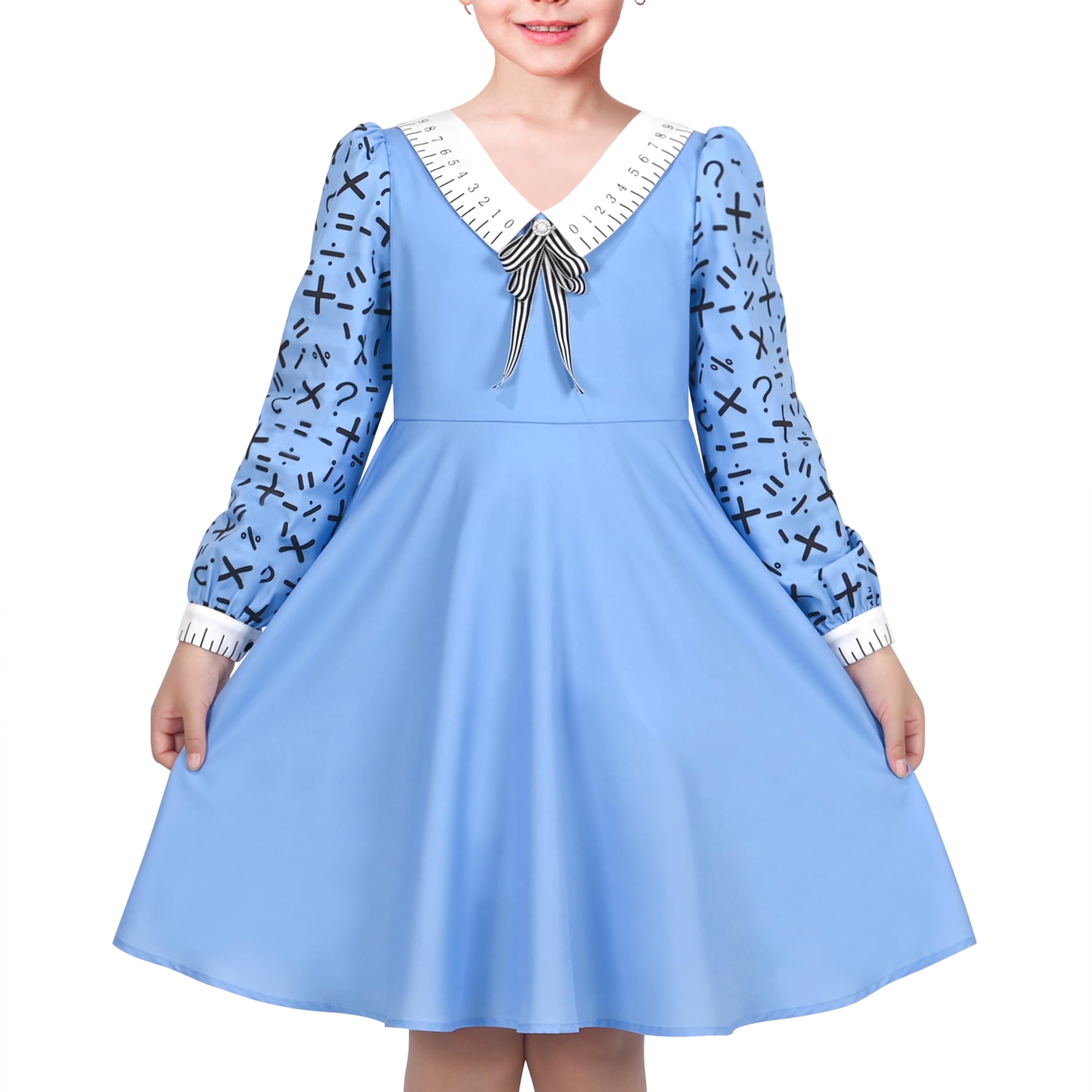 Sunny Fashion Girls Pink Floral Long Sleeve Cotton Casual Dress for Kids Size 4-8 - Perfect for School, Parties & Everyday Wear