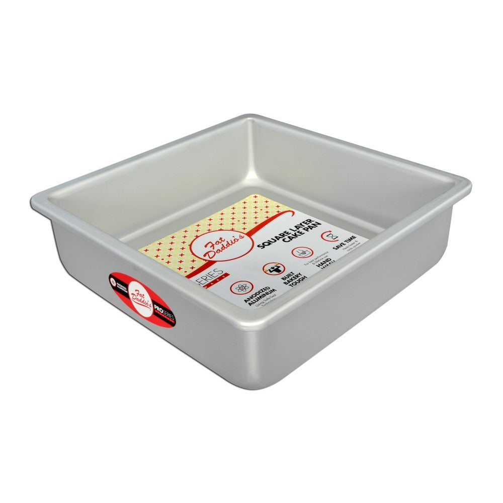Fat Daddio's 8x8x3 Inch Square Aluminum Cake Pan - Heavy Duty Baking Pan for Cakes, Brownies & Bars - Perfect for Home Baking, Professional Kitchens & Cake Decorating
