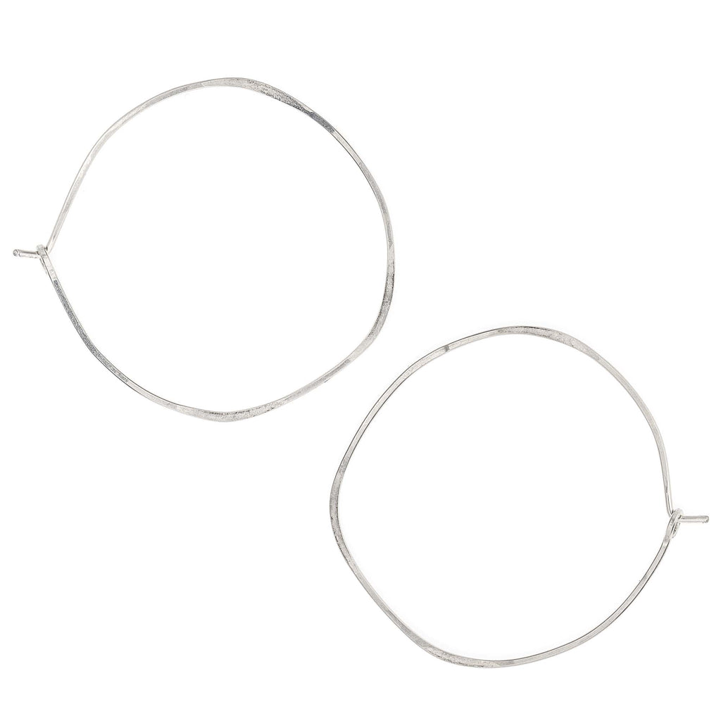 Organic Silver Hoop Earrings for Women - Hypoallergenic & Lightweight Circle Earrings - Perfect for Everyday Wear, Office & Casual Outfits
