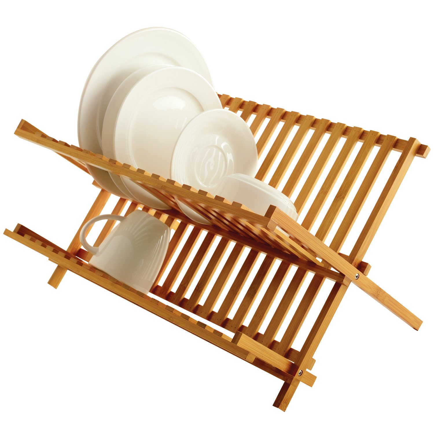 Norpro Bamboo Dish Rack - Compact & Durable for Kitchen Storage