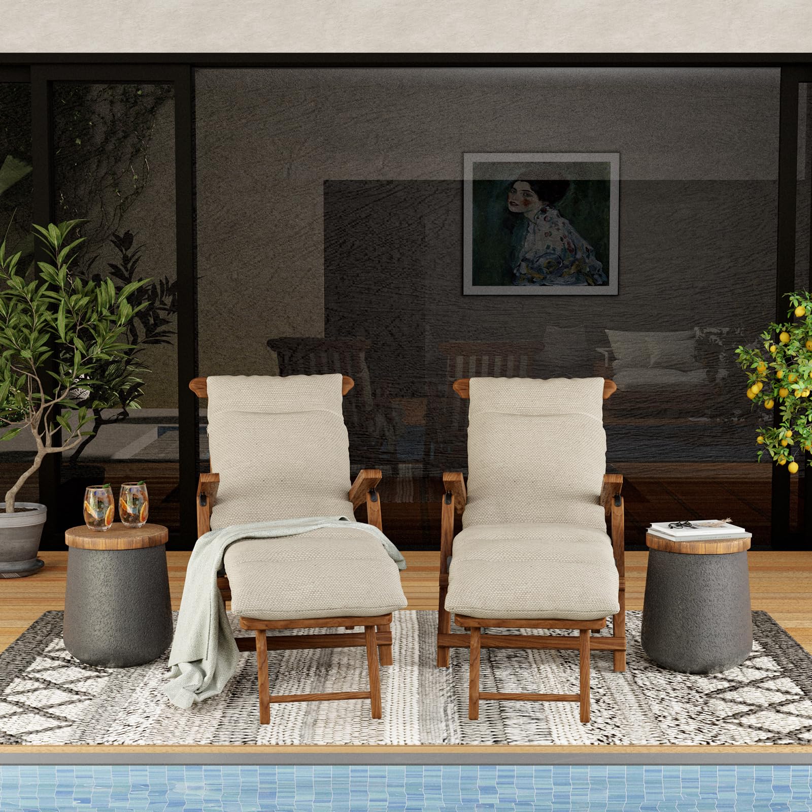 **SUNBURY Small Outdoor Side Table Set of 2 - 13