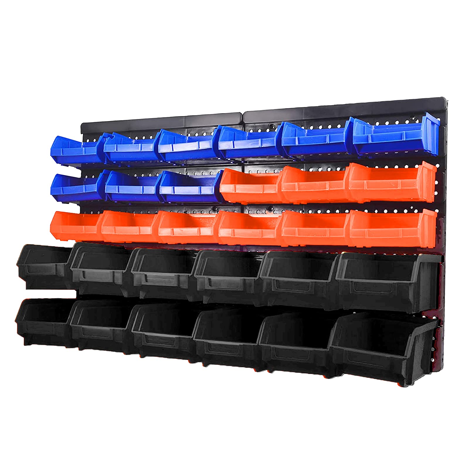 30-Piece Wall Mounted Parts Organizer Bins - Heavy Duty Storage Rack for Tools, Hardware, Crafts & Office Supplies - Easy Access Compartments for Garage, Workshop & Home Organization