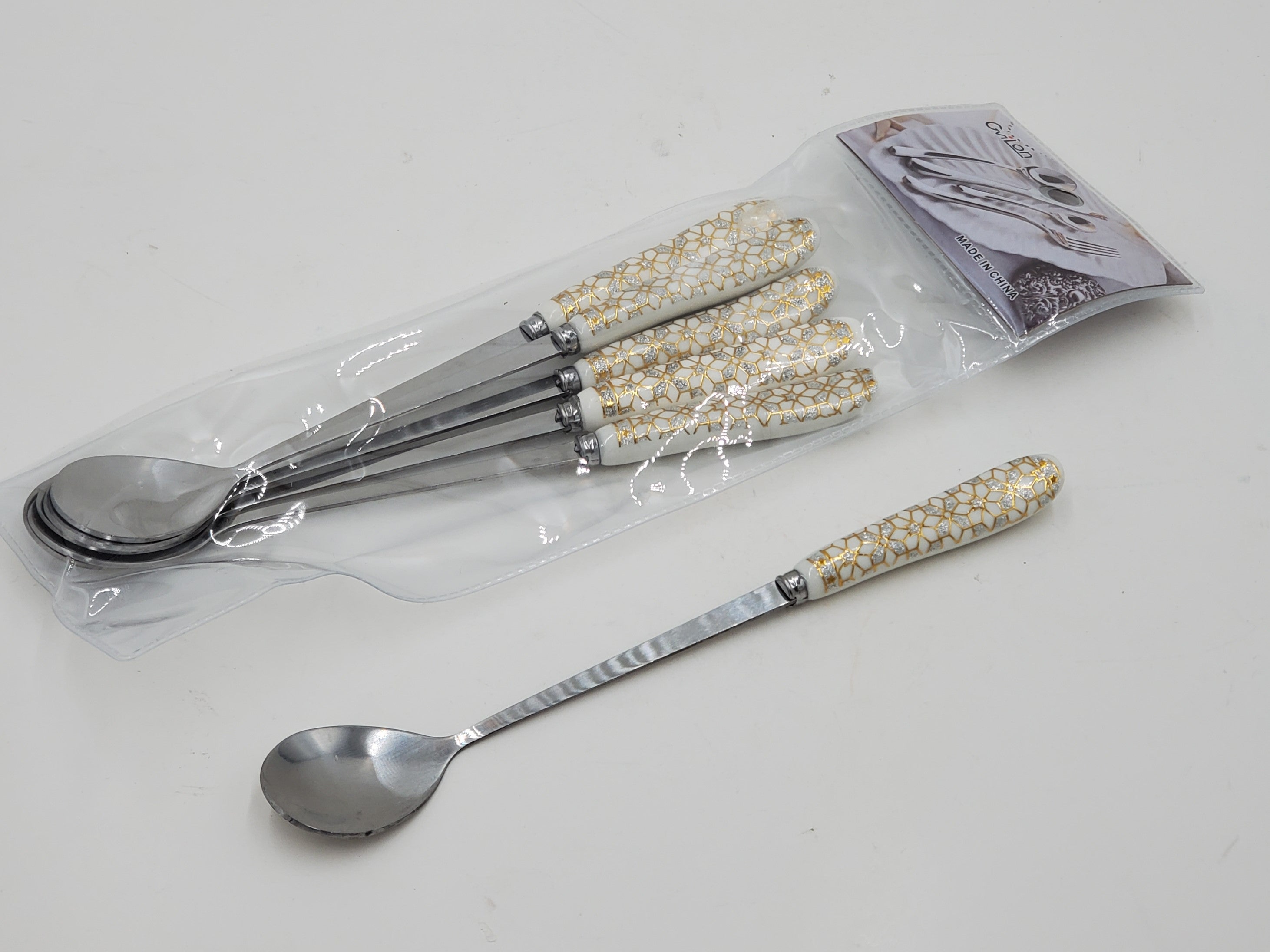6-Piece Coffee Spoon Set - Elegant Silver & Gold Stainless Steel Teaspoons for Coffee, Tea, Desserts - Perfect for Home, Cafe, or Restaurant Use
