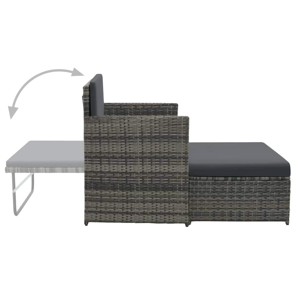 2-Piece All-Weather Outdoor Garden Lounge Set with Removable Cushions - Patio Sofa Bed for Backyard, Poolside & Balcony - 48.4