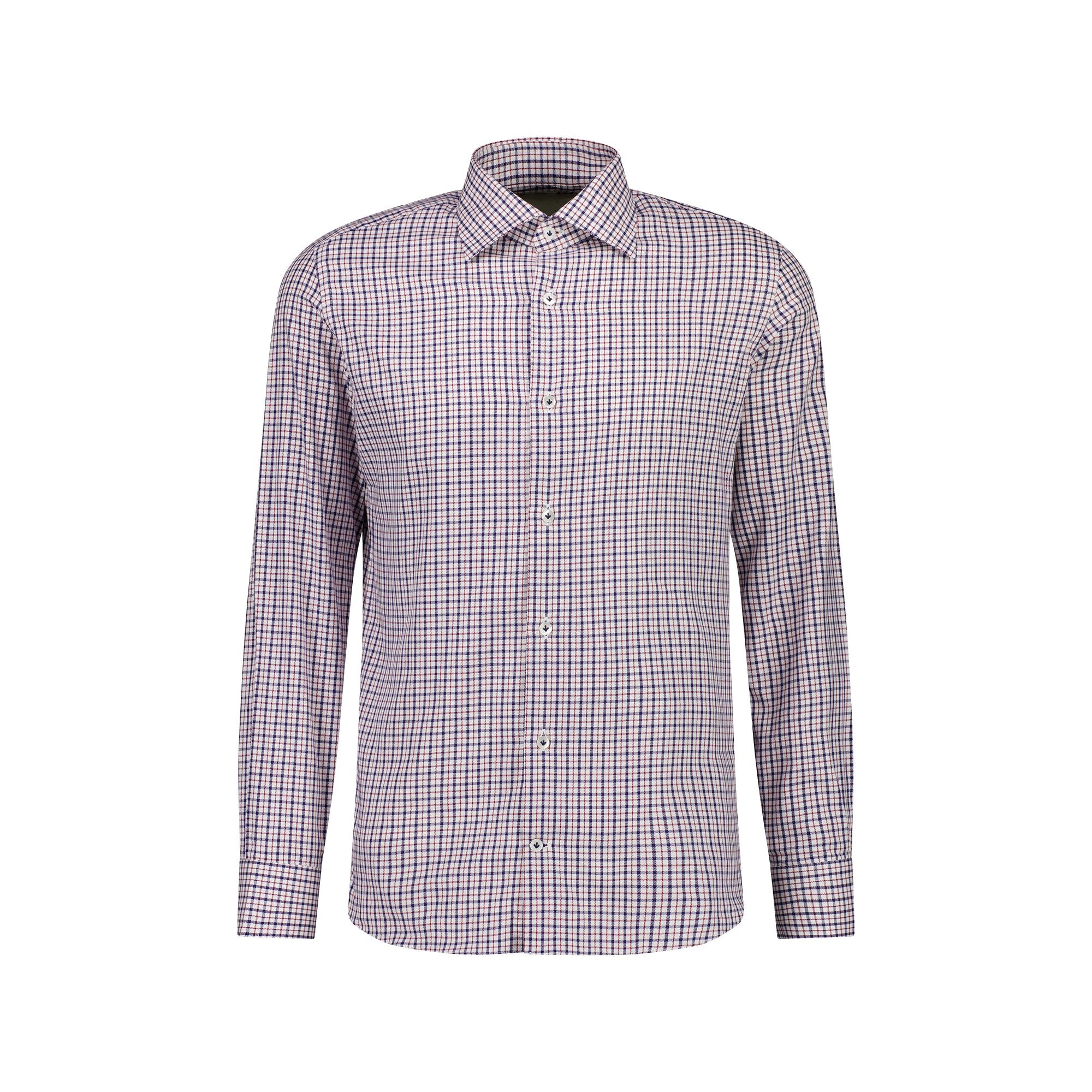 Elegant Navy and Red Checkered Shirt for Men & Women - Stylish Casual & Office Wear - Perfect for Work, Dates, and Everyday Outfits