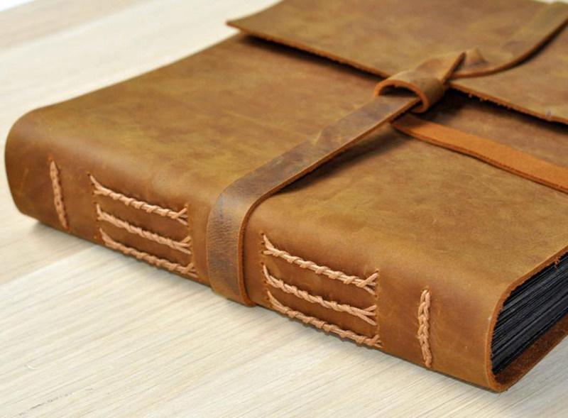 Personalized Engraved Leather Wedding Guest Book - Elegant Bridal Shower Memory Album for Wedding, Anniversary & Special Events - Perfect Gift for Couples