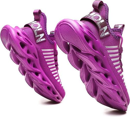 GSLMOLN Men's Slip-On Breathable Walking Shoes - Ultra Lightweight Comfortable Sneakers for Men - Size US8/EUR41 - Purple - Perfect for Walking, Travel & Casual Wear