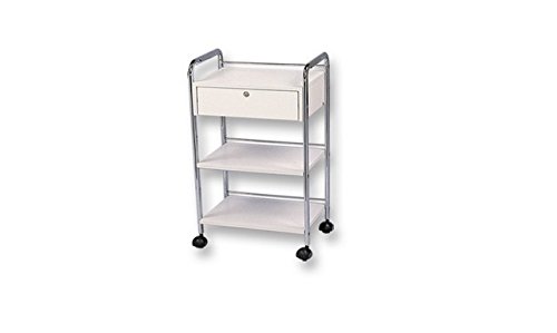 CM-5051 Wooden Cart with 1 Drawer - Sturdy Rolling Storage Organizer for Kitchen, Bathroom, or Office Use