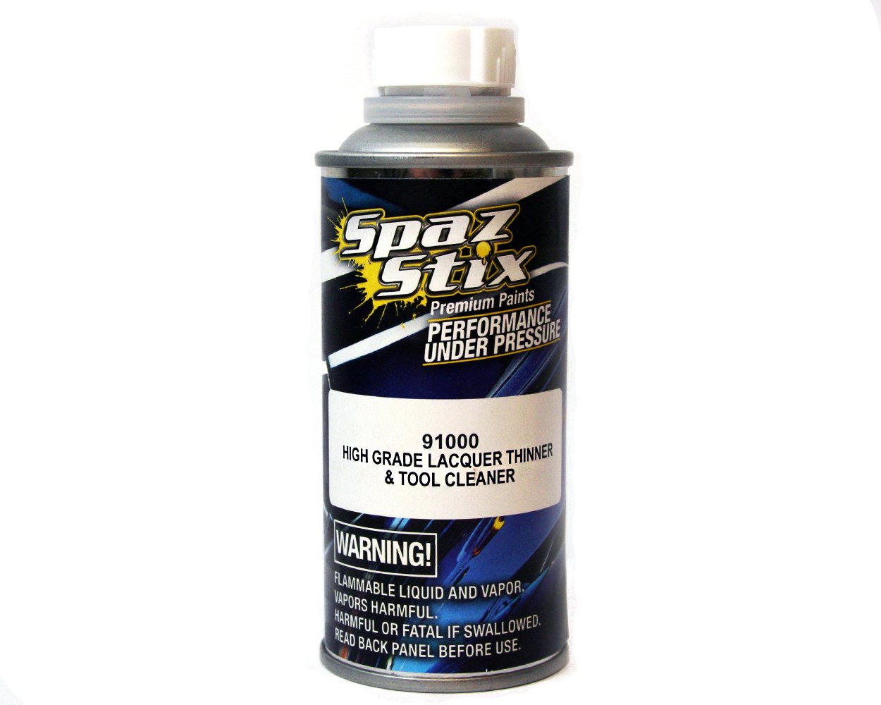 Spaz Stix High Grade Lacquer Thinner & Tool Cleaner - 6 oz Bottle for Model Painting, Airbrush Cleaning & Hobby Tools Maintenance