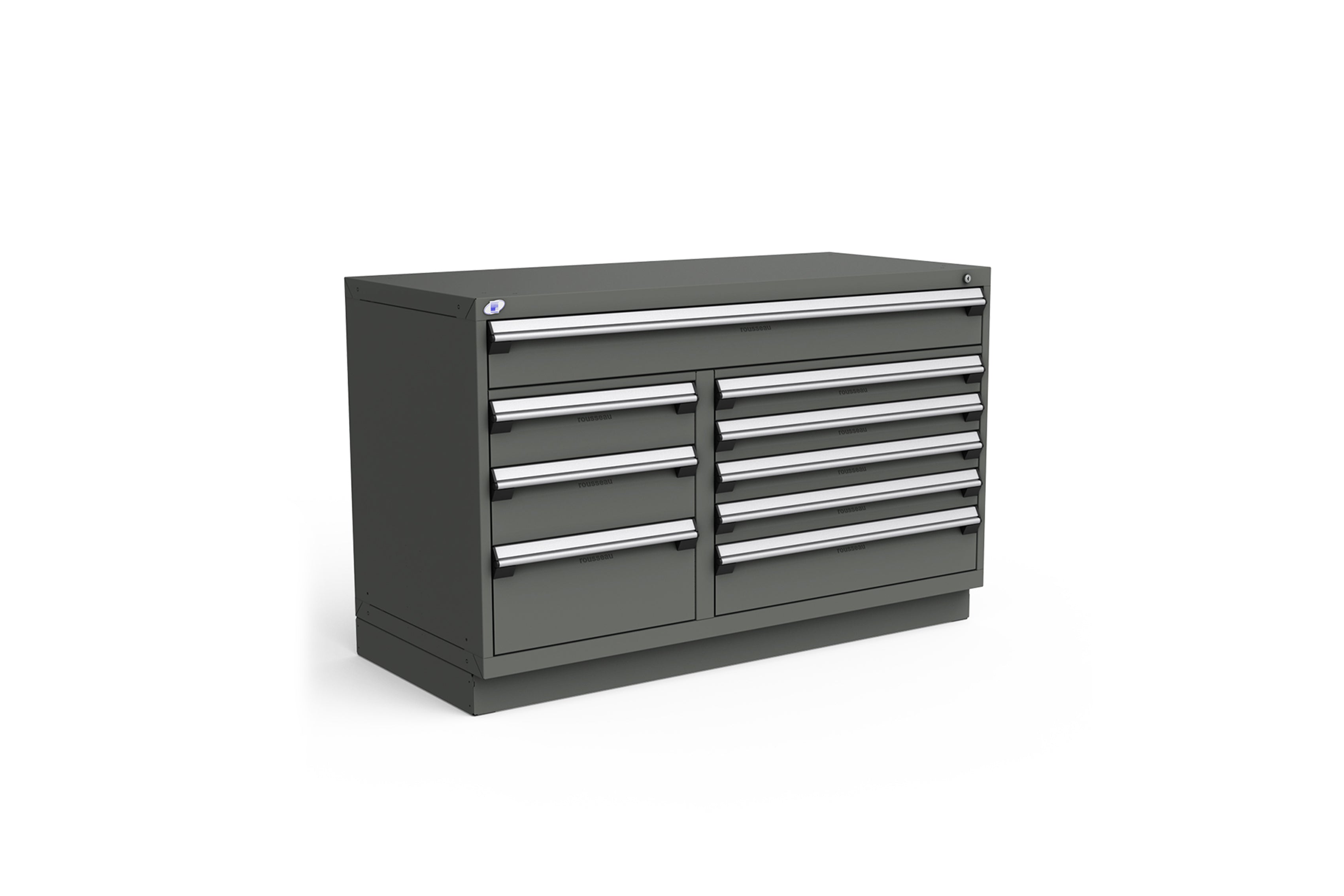 Rousseau Split Cabinet 9 Drawer - Heavy Duty Storage Organizer for Tools, Garage, Workshop & Office Supplies | Durable Steel Construction with Smooth Gliding Drawers