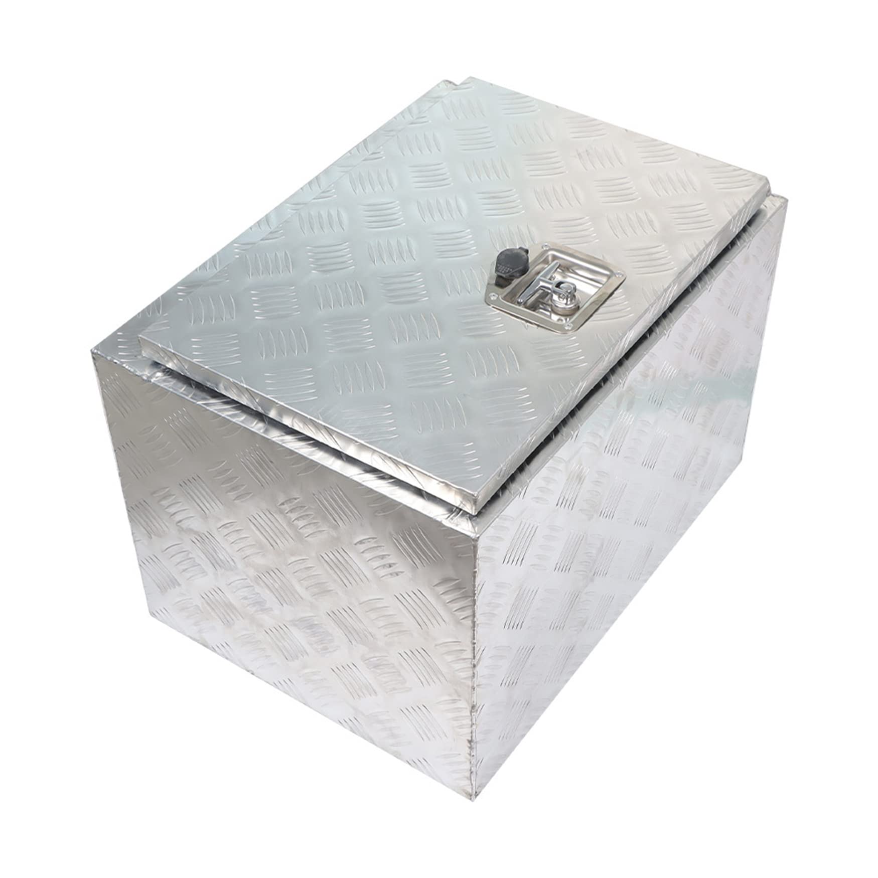 24 Inch Aluminum Tool Box with Stainless Steel Lock - Secure Trailer Storage Organizer with Keys - Perfect for RV, Truck, and Boat Storage