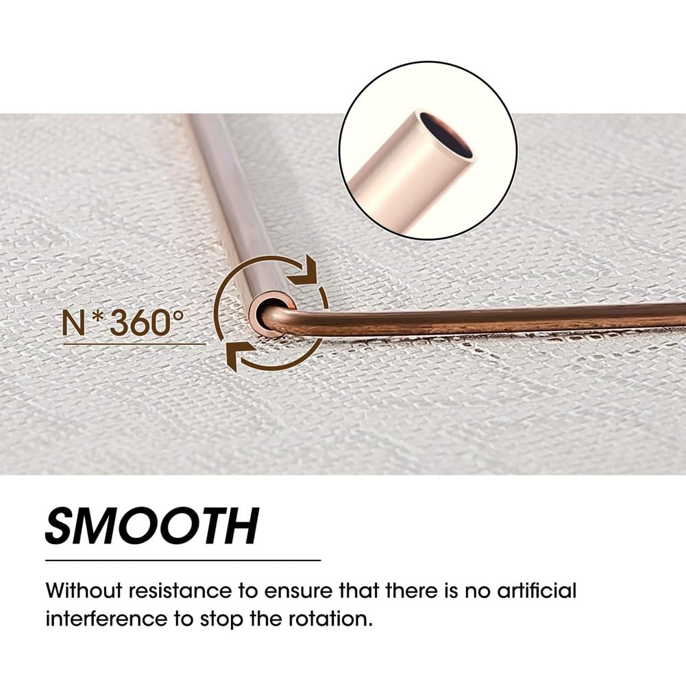2Pcs Copper Dowsing Rods Kit - Flexible Spiritual Divining Rods with Pendulum Pendant for Water Finding, Treasure Hunting & Energy Detection (Gold) - Perfect for Dowsing, Ghost Hunting & Paranormal Investigations