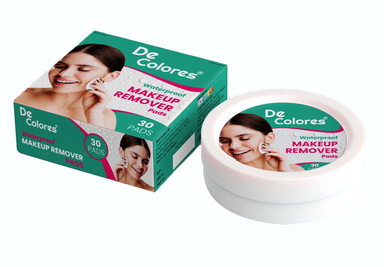 De Colores Makeup Remover Wipes - 60 Pads (2 x 30 Count) with Free Eyeliner | Gentle Cleansing Facial Wipes for All Skin Types | Perfect for Travel, Gym & Daily Makeup Removal