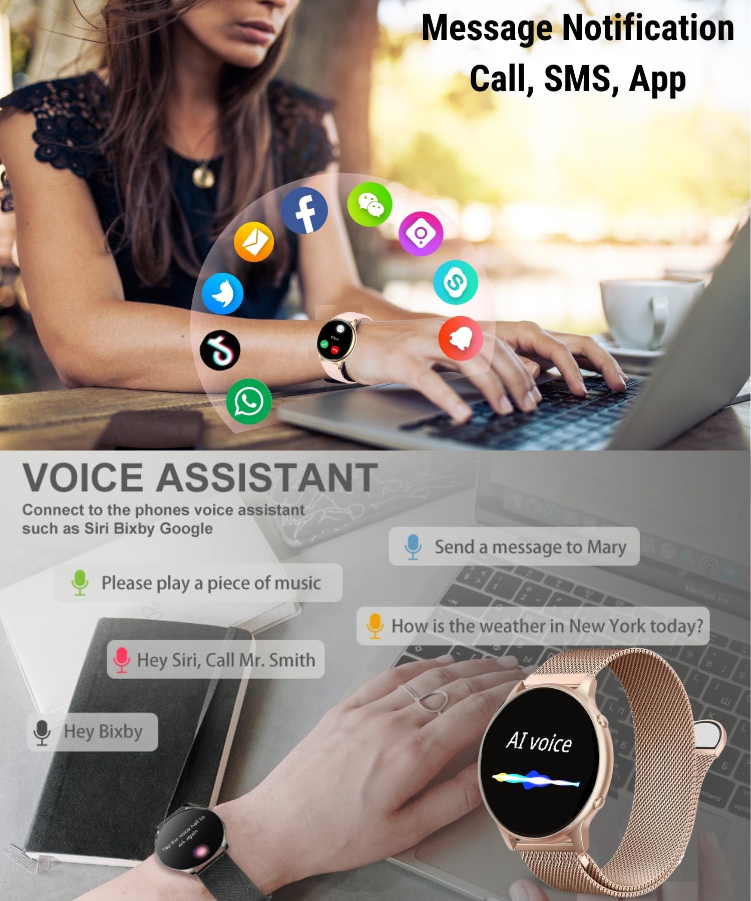 Smart Watches for Women with Call Function, 1.32