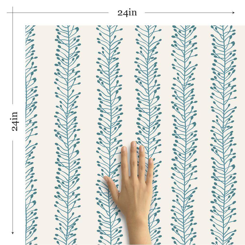 Blue Floral Peel and Stick Removable Wallpaper - Self-Adhesive Decor for Bedroom, Living Room & Office - Easy DIY Home Renovation