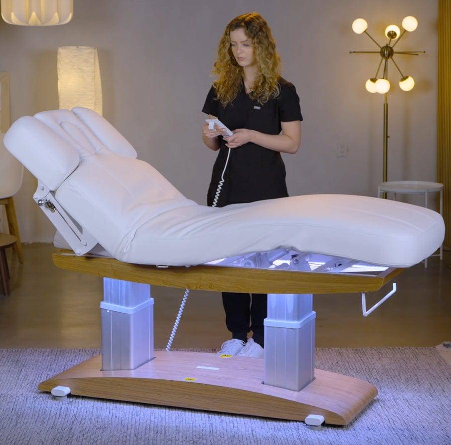 Professional Bliss Spa Treatment Bed & Esthetician Table for Massage & Facial - Heavy Duty Hydraulic Adjustable Beauty Salon Equipment for Spa & Wellness Centers