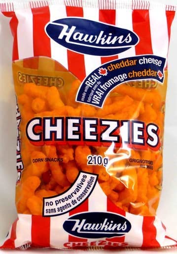 Hawkins Cheezies Real Cheddar Cheese Snacks - Crunchy Baked Cheese Puffs, 7.4oz (210g) | Gluten-Free Canadian Snack | Perfect for Parties, Movie Nights & Lunchboxes