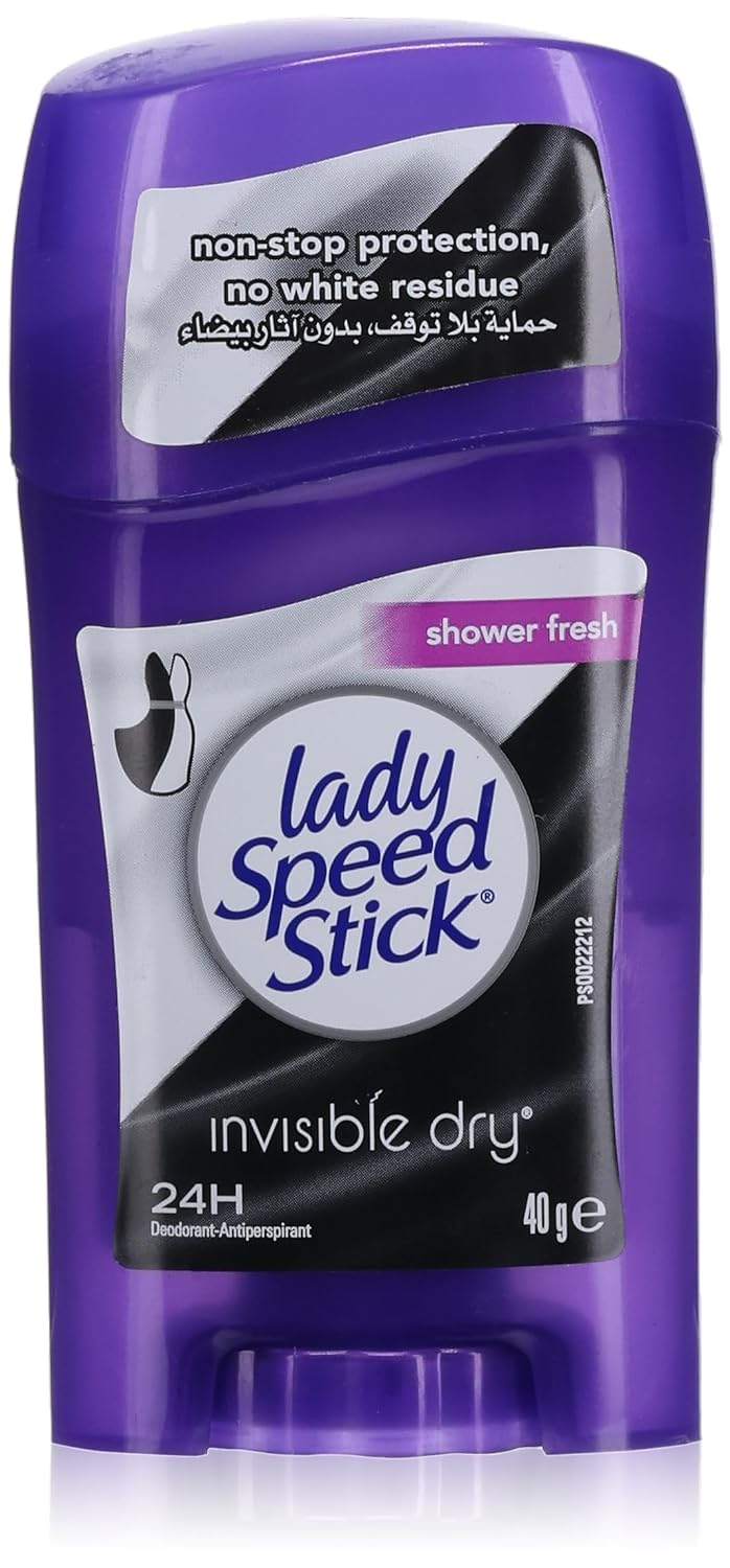 Lady Speed Stick Mennen Invisible Dry Shower Fresh Antiperspirant Deodorant for Women - 1.4oz (39.6g) Stick - Long-Lasting Protection for Active Lifestyles & Everyday Freshness