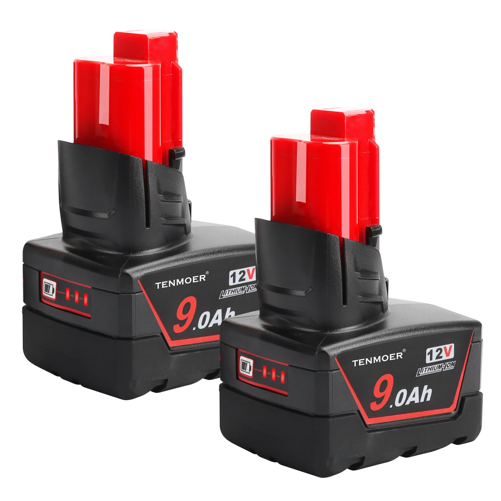 2 Pack 9.0Ah Replacement Battery Compatible with Milwaukee 12V (48-11-2460) - High Capacity Power Solution for Milwaukee 12V Tools - Perfect for Drills, Saws, and Cordless Power Tools