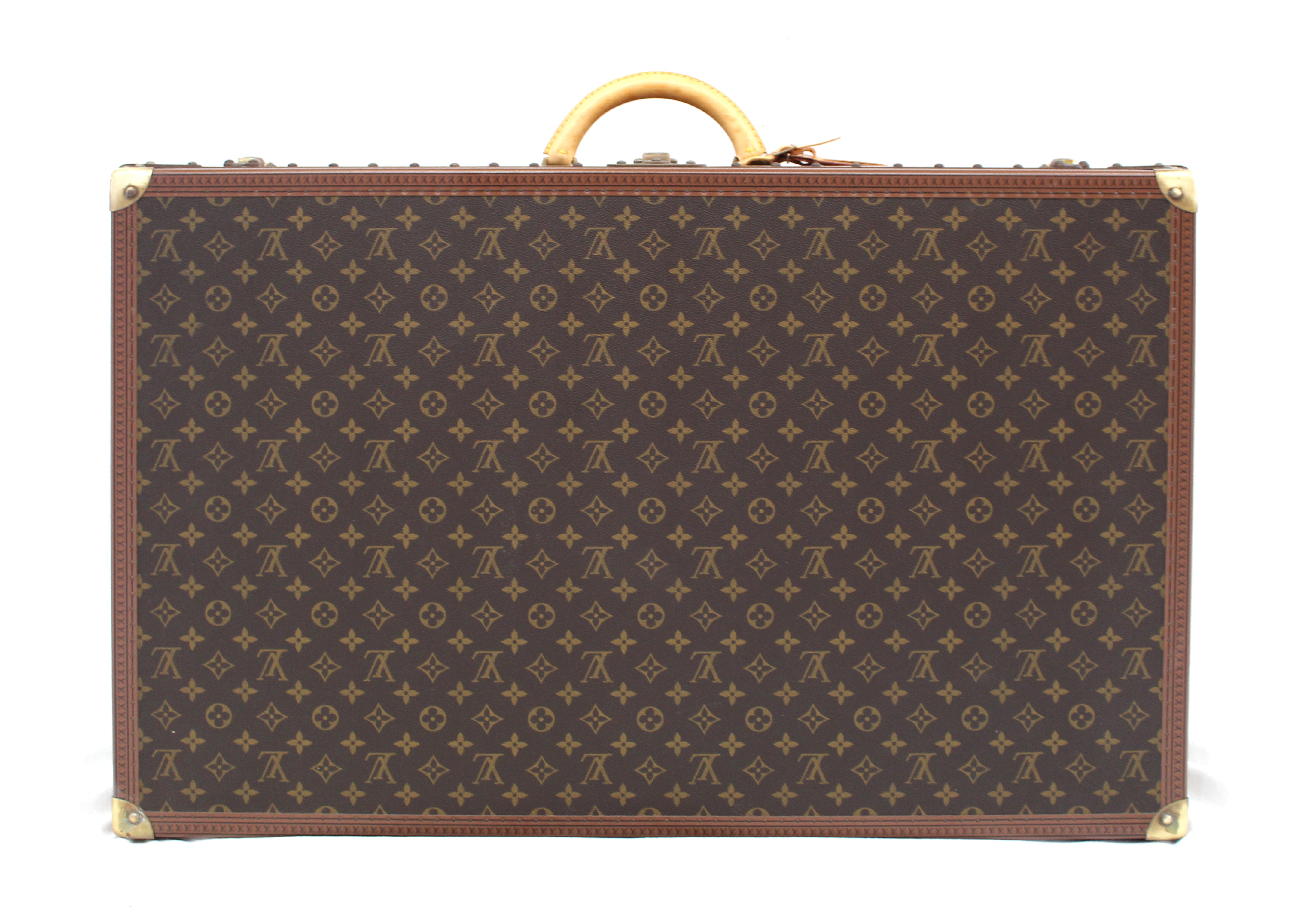 Authentic Louis Vuitton Monogram Alzer 80 Vintage Trunk Hard Case Suitcase - Luxury Travel Luggage for Business Trips & Special Occasions