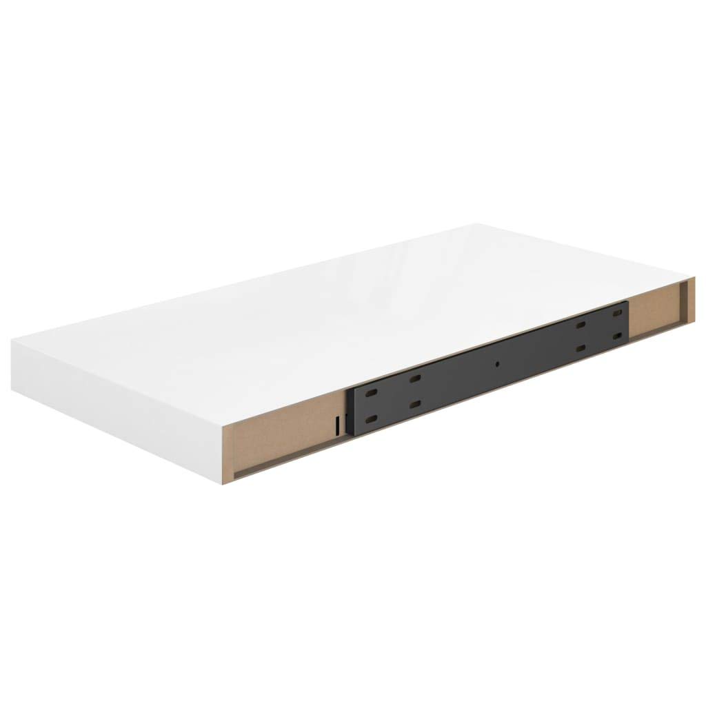 Floating Wall Shelf - Modern White MDF Wall Mounted Display Ledge (19.7