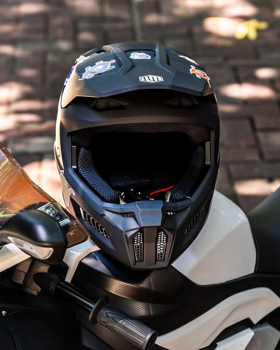 **ILM Youth Dirt Bike Helmet DOT Approved - Kids ATV Motocross BMX Off-Road Motorcycle Helmet with Goggles, Gloves & Mask - MT601Y-Stickers - Perfect for Trail Riding, Motocross & Off-Road Adventures**