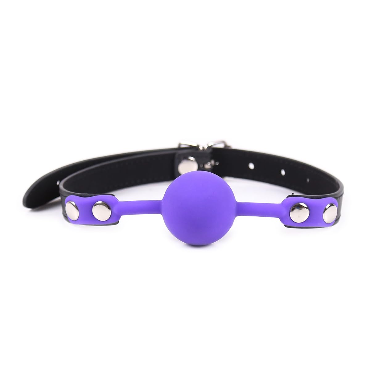Premium Open Mouth Silicone Ball Gag for BDSM Bondage & Adult Play - Comfortable Breathable Sex Toy for Roleplay & Sensory Restraint (Purple) - Perfect for Couples' Bedroom Games & Kink Exploration