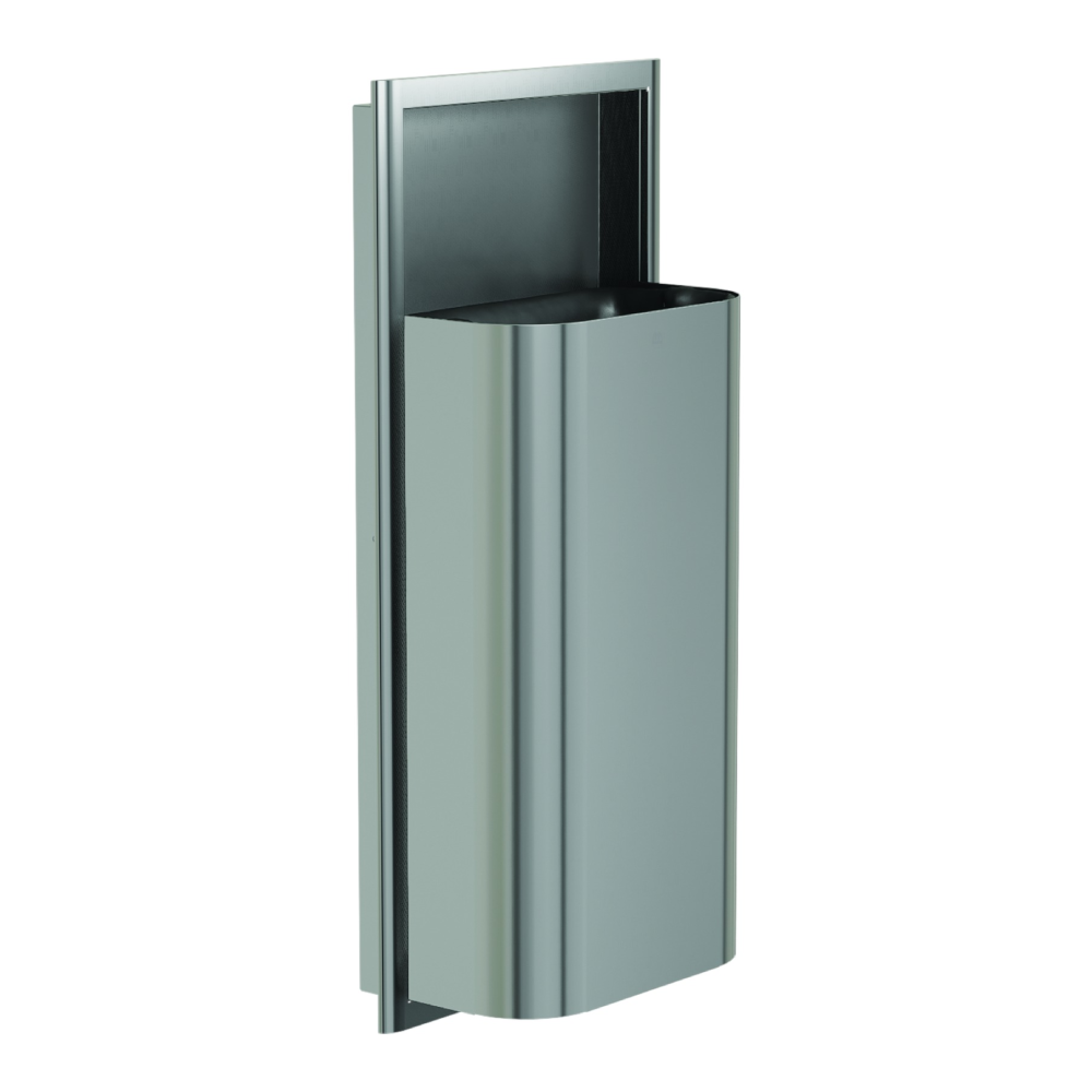 Bradley Elvari Series 3B1 100000 Semi-Recessed Trash Can - 12 Gallon Capacity for Commercial & Public Restrooms | Durable Stainless Steel Waste Receptacle for High-Traffic Areas