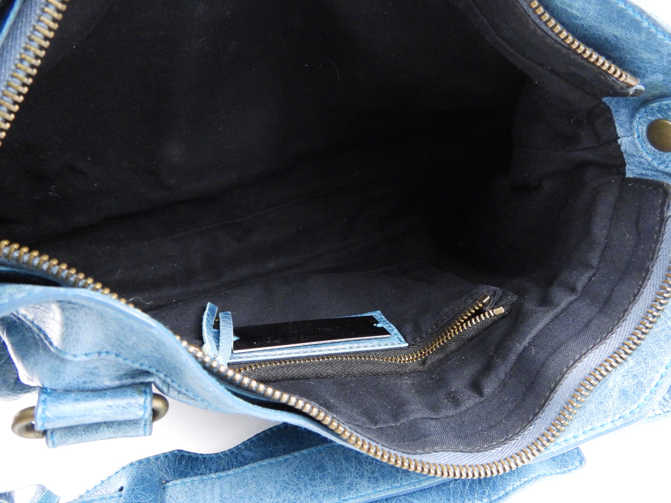 Balenciaga First Blue Lambskin Leather Moto Classic Two-Way Handbag - Luxury Crossbody & Shoulder Bag for Women, Perfect for Work, Travel & Evening Events