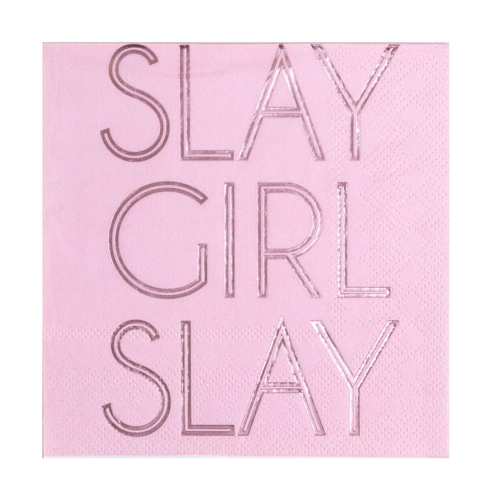 Witty 'Slay Girl Slay' Cocktail Napkins - Fun Party Supplies for Bachelorette Parties, Girls Night & Bridal Showers