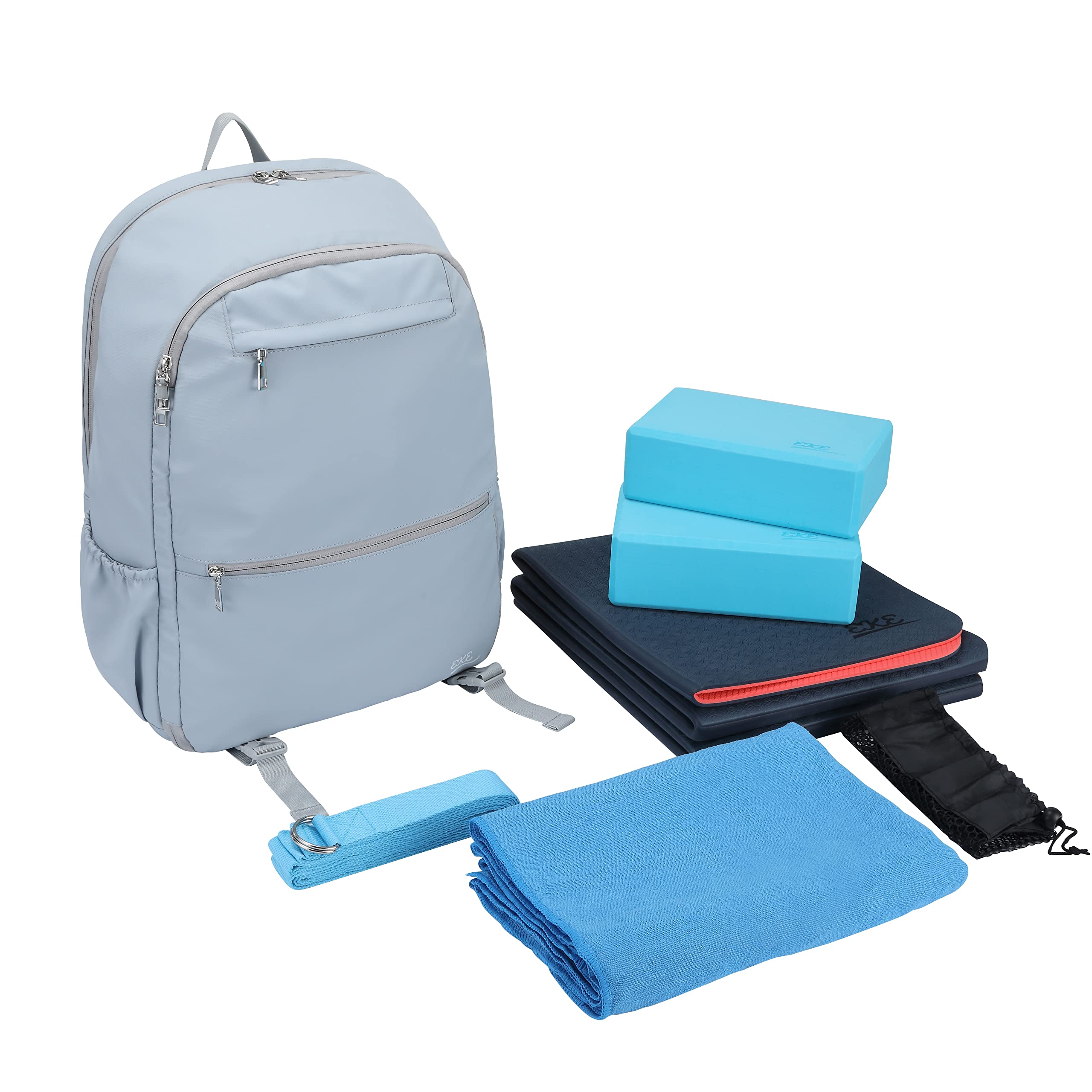 EKE Complete Yoga Starter Kit - Non-Slip Yoga Mat, Breathable Sport Backpack, Yoga Blocks & Stretch Straps - All-in-One Yoga Equipment Set for Home, Gym & Outdoor Practice