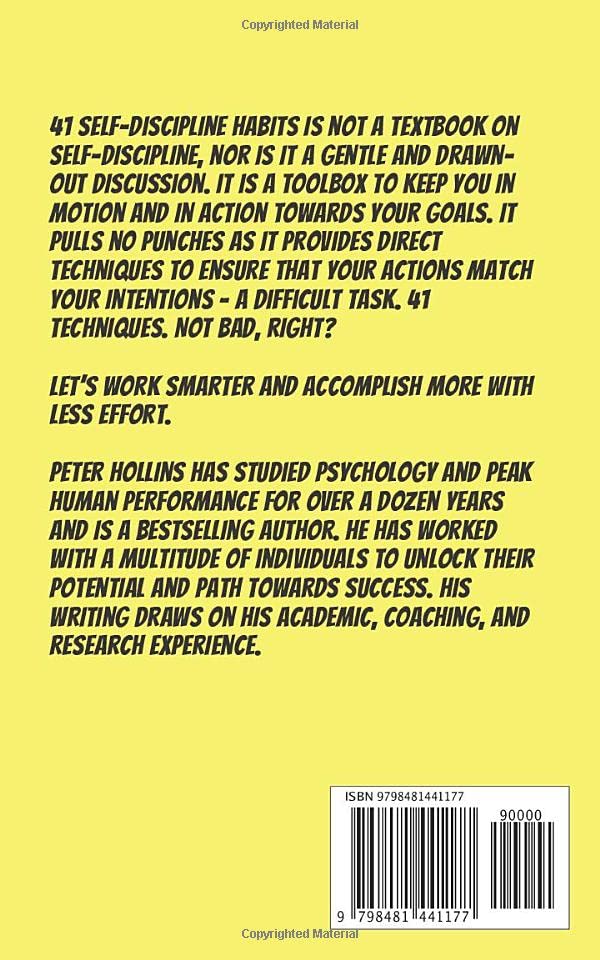 41 Self-Discipline Habits for Slackers & Procrastinators - Build Discipline & Productivity for Work, Fitness & Daily Life | Personal Growth Book for Lazy People