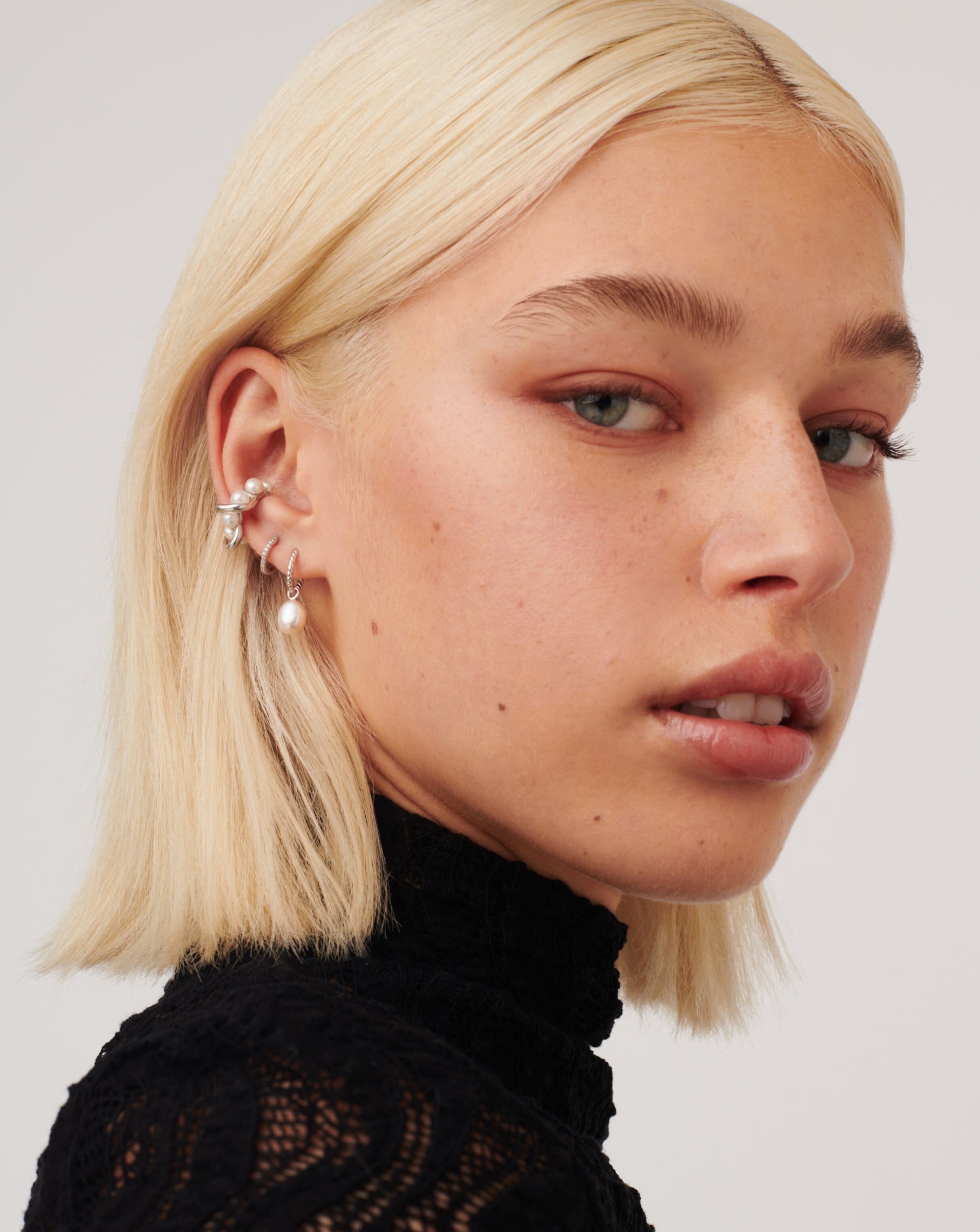 Pearl Twisted Small Drop Hoop Earrings - Sterling Silver & Freshwater Pearl Jewelry | Elegant Dangle Earrings for Women, Perfect for Weddings, Parties & Everyday Wear