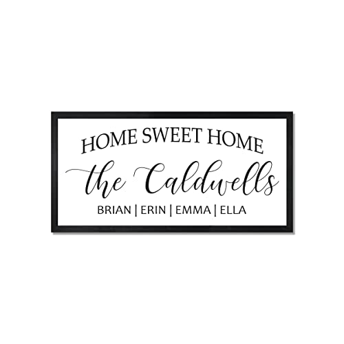 Personalized Home Sweet Home Sign - Custom Wooden Wall Decor for Living Room, Bedroom & Entryway - Perfect Housewarming Gift & Farmhouse Decor