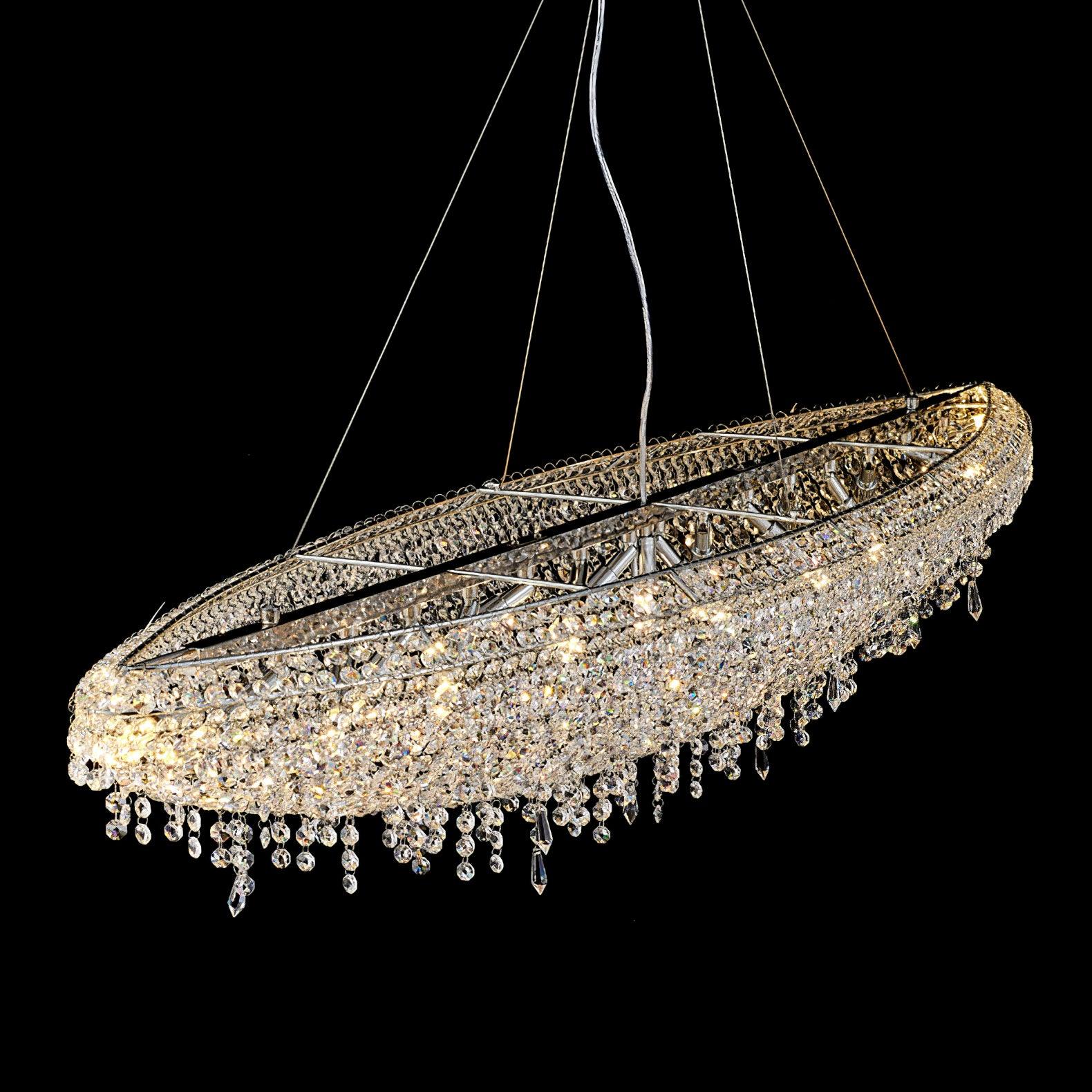 Elegant Boat Crystal Chandelier - Modern Nautical Lighting Fixture for Dining Room, Bedroom & Living Room Decoration