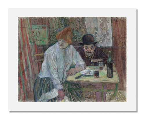 Henri de Toulouse-Lautrec 'At the Café La Mie' - Vintage Art Print Poster - Famous French Impressionist Painting - Perfect for Home Decor, Office & Art Collection