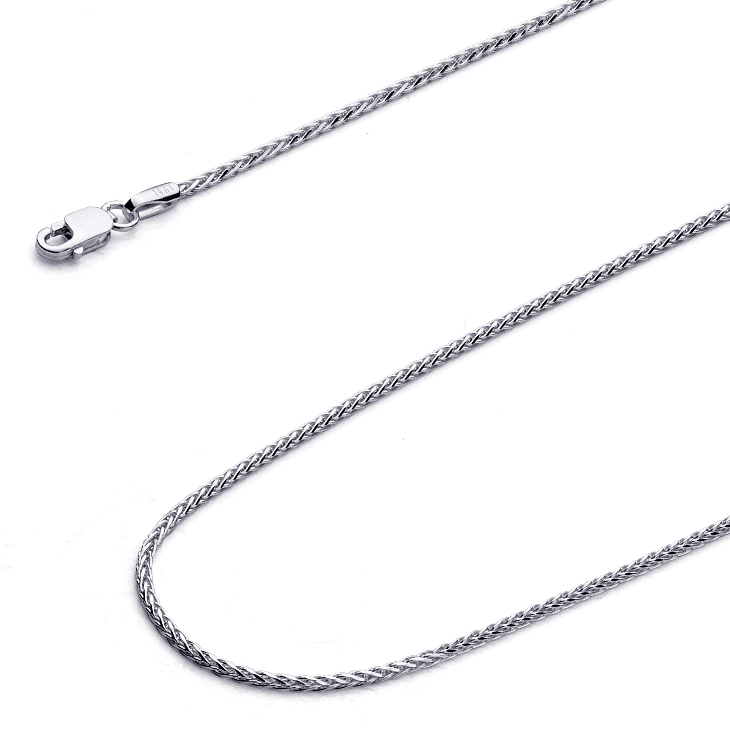 14K Real Gold Diamond Cut Round Wheat Chain Necklace with Lobster Clasp - Elegant Layering Necklace for Women, Perfect for Everyday Wear, Parties & Special Occasions