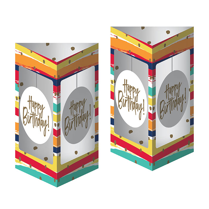 12-Piece Bulk Birthday Stripes Centerpieces for Party Decorations - Perfect for Birthday, Baby Shower & Wedding Decor