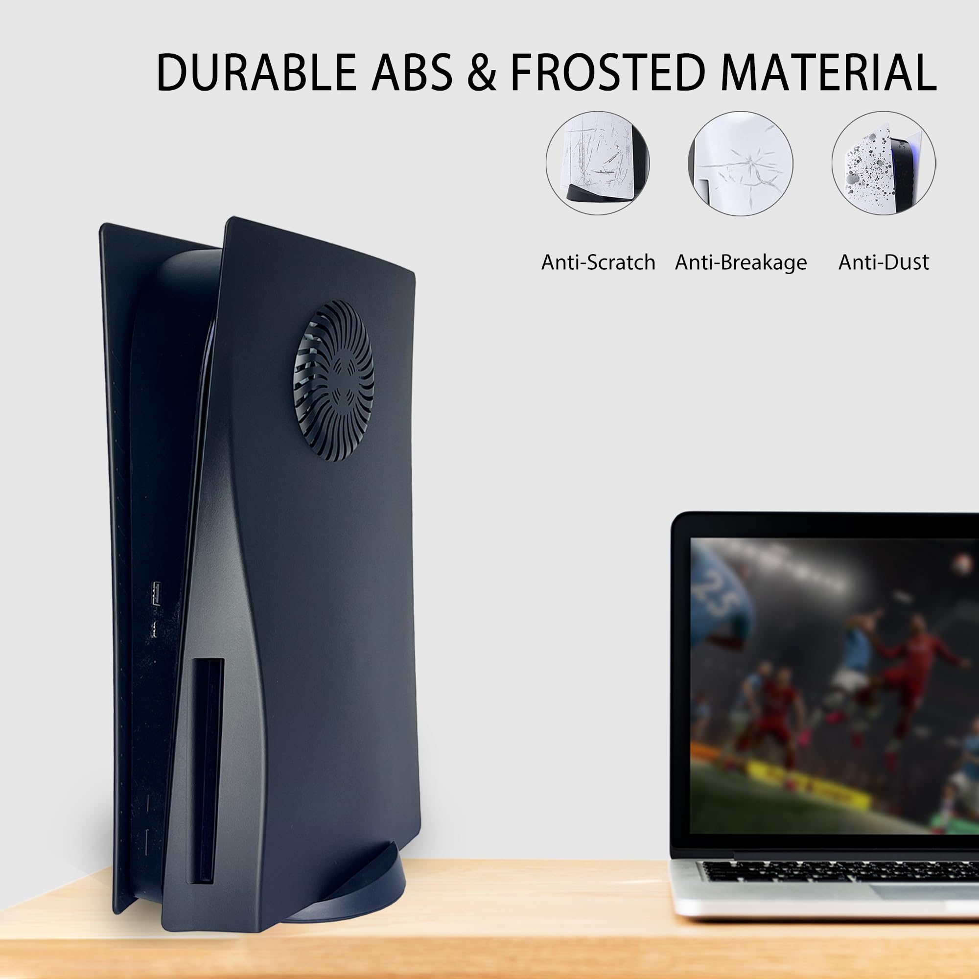 PS5 Faceplate Cover with Cooling Vent - Shockproof ABS Case for Disc Edition - Gaming & Home Decor