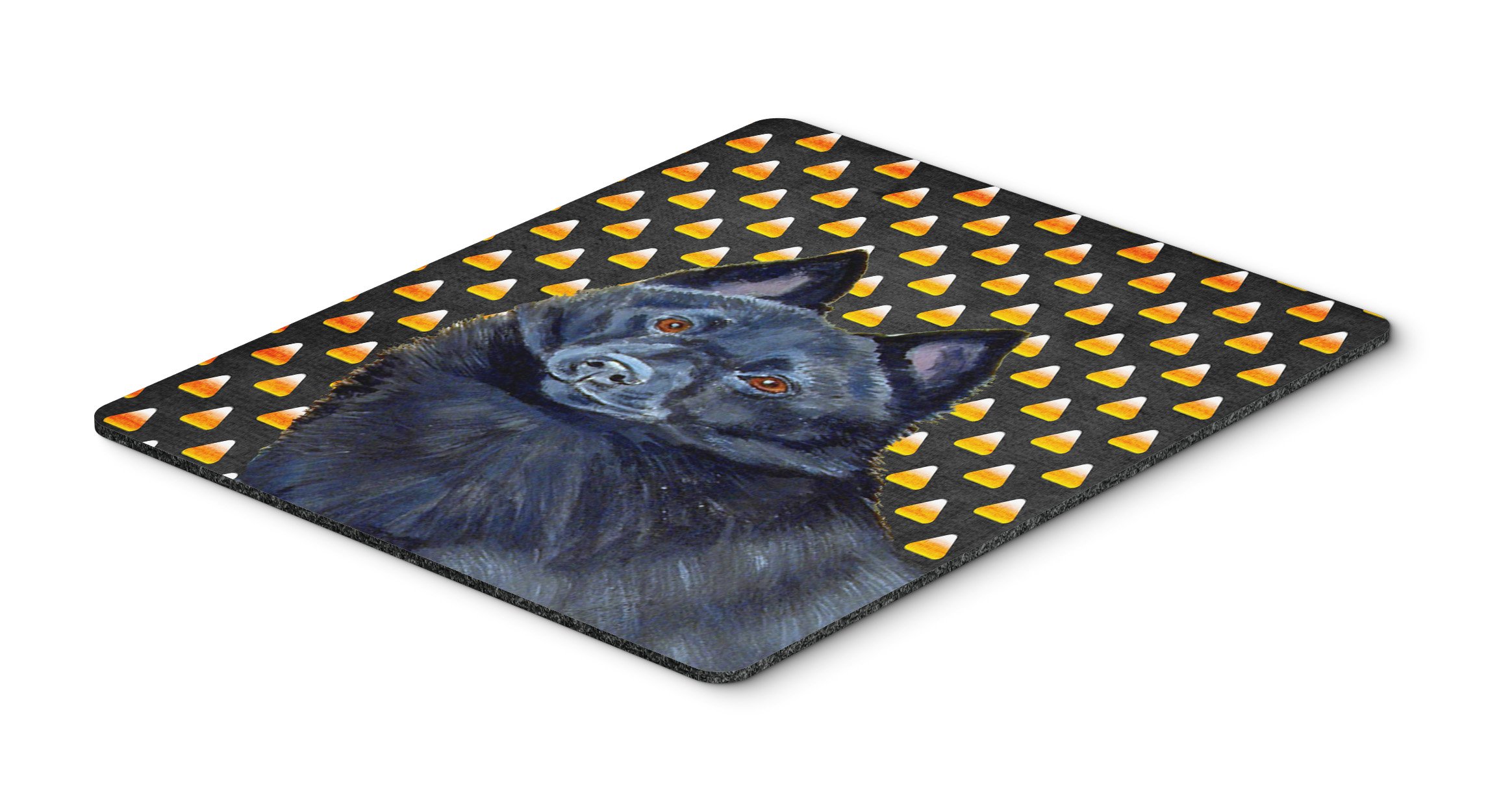Caroline's Treasures LH9080MP Schipperke Candy Corn Halloween Mouse Pad - Large Washable Non-Slip Desk Mat for Office, Gaming & Computer Use | Cute Halloween Decor for Home & Workspace