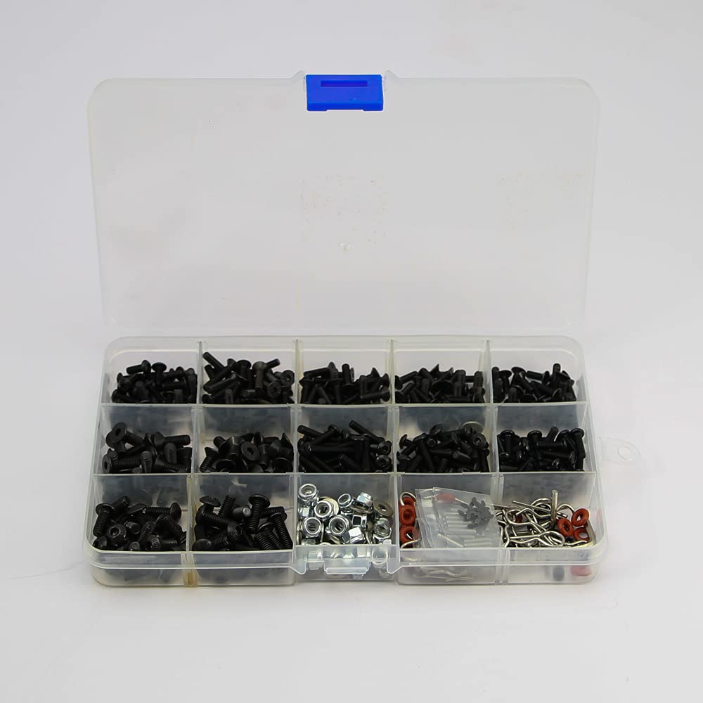 510pcs Universal RC Screw Kit - M3 M4 Hex Screws Assortment Set for 1:8 1:10 1:12 1:16 Scale RC Cars, Trucks & Crawlers - Durable Hardware Repair Tool Kit for RC Vehicle Maintenance & Upgrades