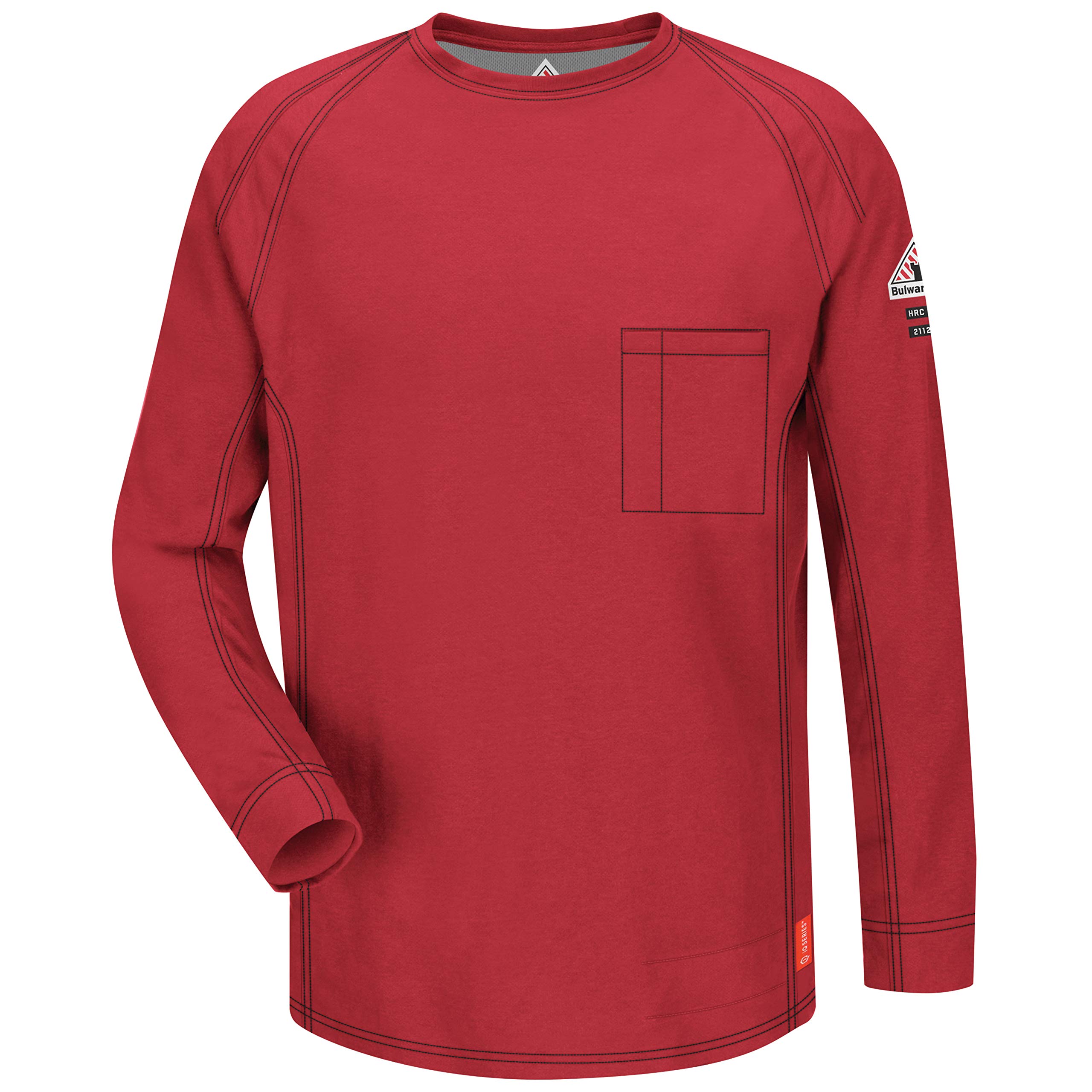 Bulwark Men's IQ Series Big & Tall Long Sleeve Comfort Knit T-Shirt - Red, 4XL - Soft Cotton Work Shirt for Casual Wear & Outdoor Activities