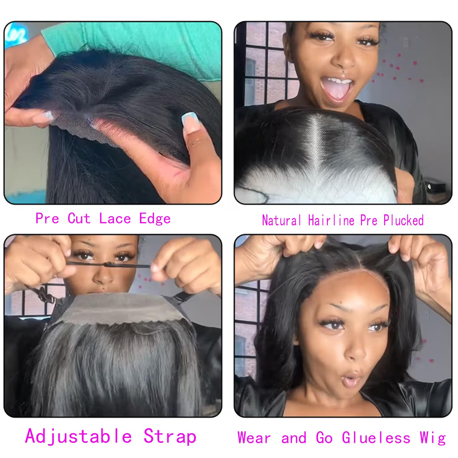5x5 HD Lace Closure Glueless Wigs Human Hair - Pre Plucked, Pre Cut, Bone Straight with Baby Hair (28 Inch) | Perfect for Daily Wear, Special Occasions & Protective Styling