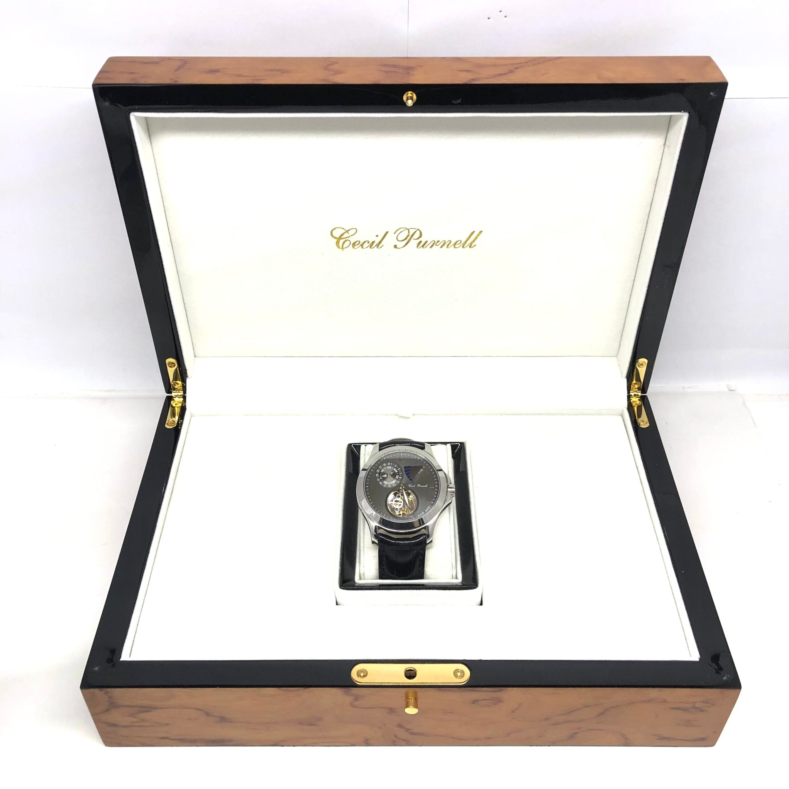 Cecil Purnell Luxury Tourbillon Stainless Steel Watch - Limited Edition Men's Timepiece for Business & Formal Occasions