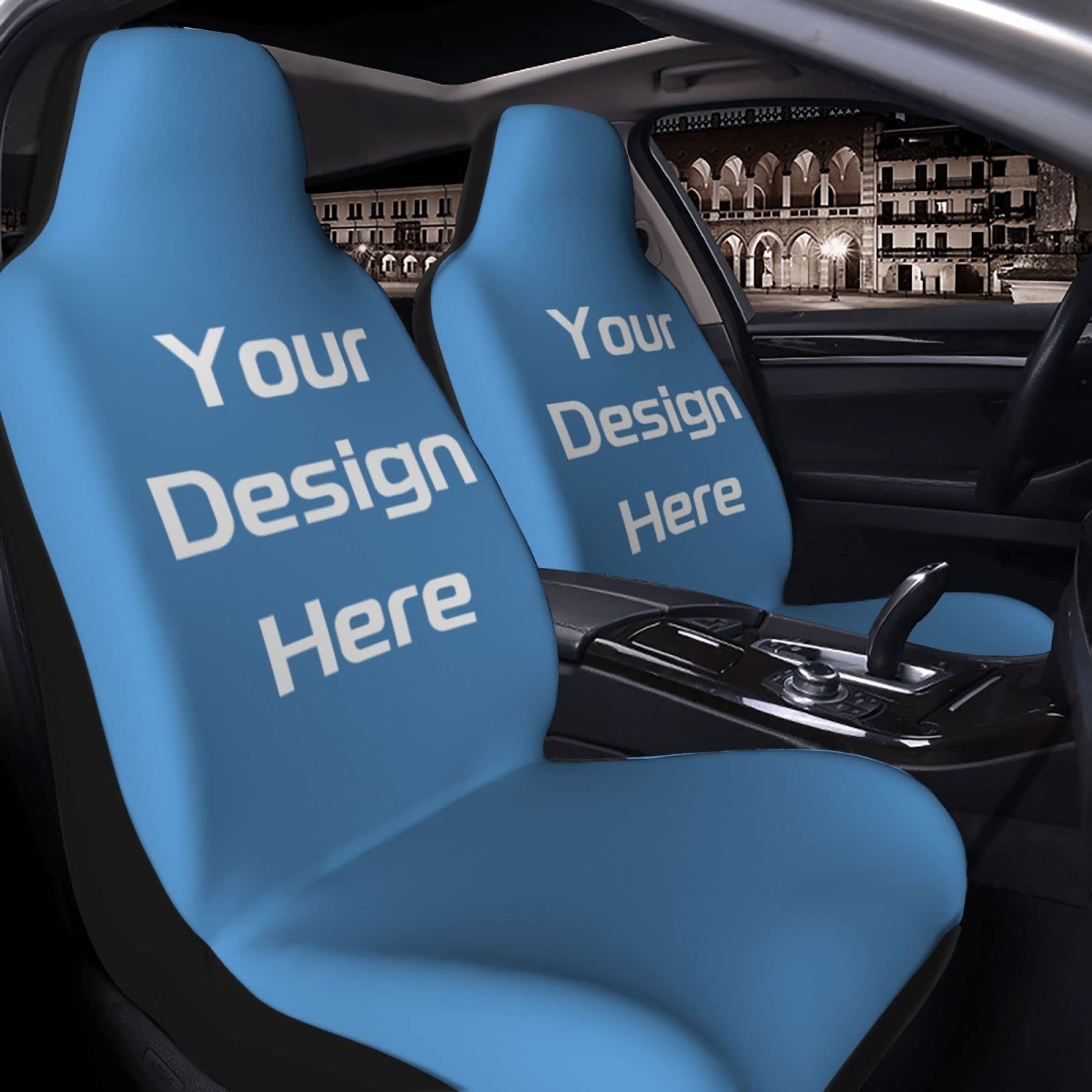 **Custom Personalized Car Seat Covers with Photo – Universal 2-Piece Set for Cars, Trucks & SUVs – Durable & Stylish for Daily Commute, Road Trips & Family Travel**