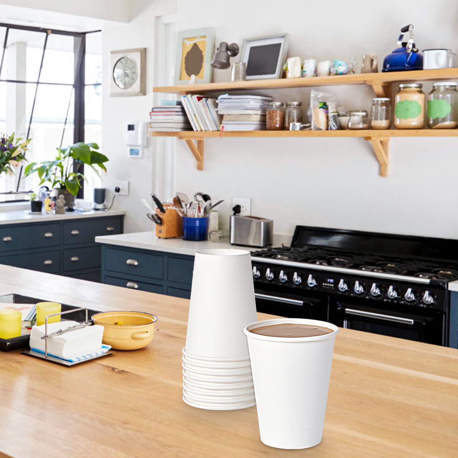 Turbo Bee 12 oz Disposable Paper Cups - 270 Pack Eco-Friendly Coffee Cups for Hot Beverages | Perfect for Coffee Shops, Offices, and Home Use