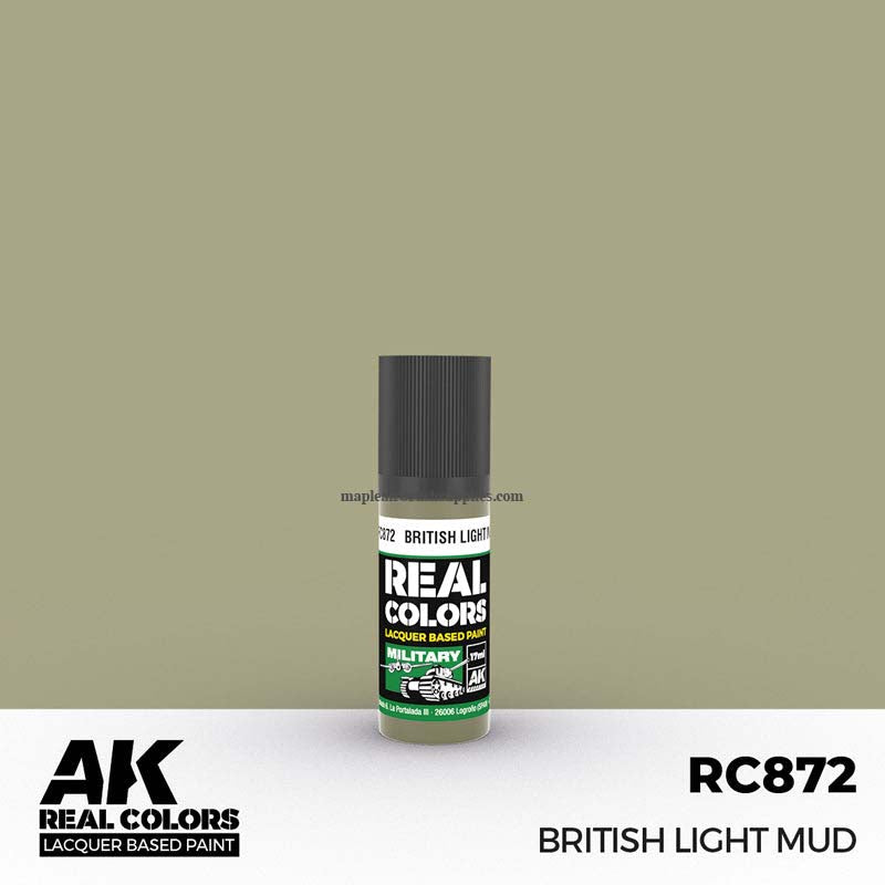 AK Interactive Real Colors British Light Mud - Authentic Military Model Paint for Tanks & Vehicles - Perfect for Dioramas & Scale Modeling