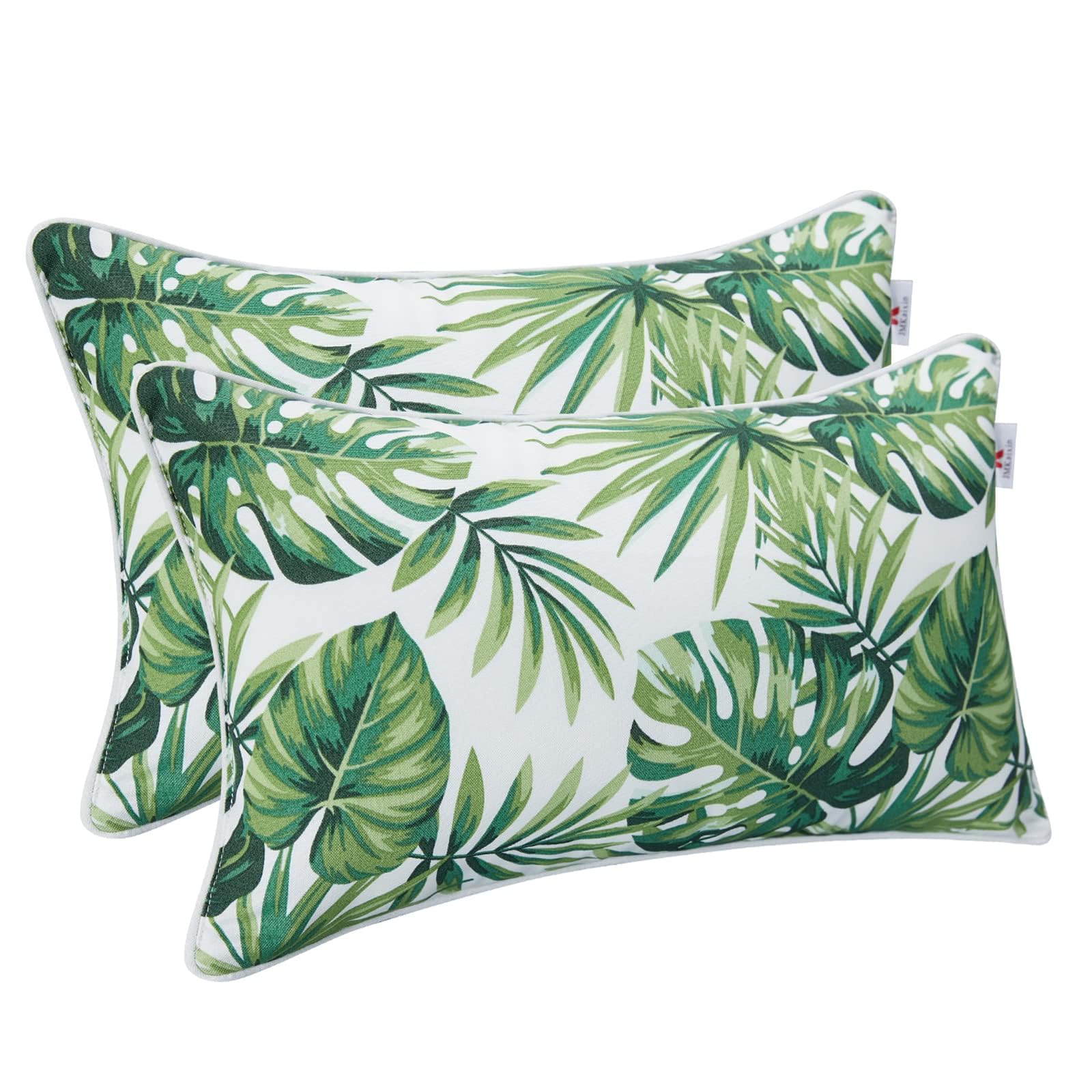 Waterproof Outdoor Pillow Covers Set of 2 - 12x20 Inch Lumbar Cushion Covers for Patio Furniture, Sofa, Bed & Home Decor | Weather-Resistant & Durable for Garden, Porch & Indoor Use